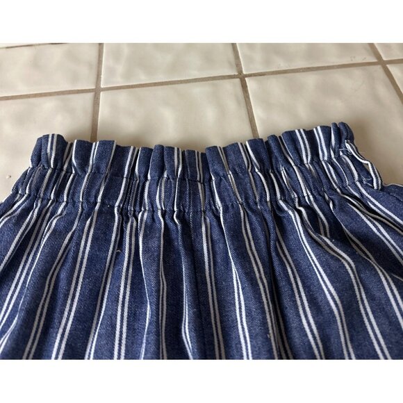 Shein Size Small Casual Short Shorts Loose Fit Elastic Waist Blue/White Stripe - Picture 8 of 12